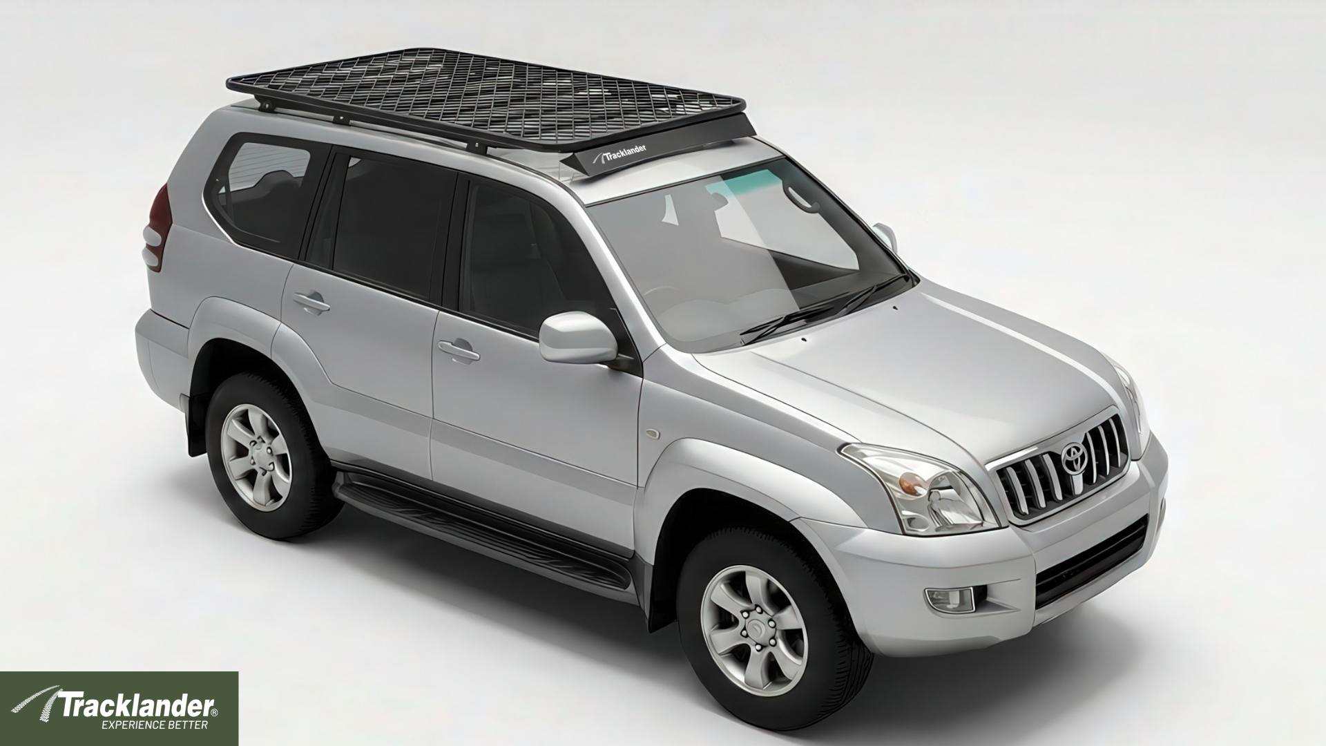 Prado 120 Series roof racks fitted to vehicle