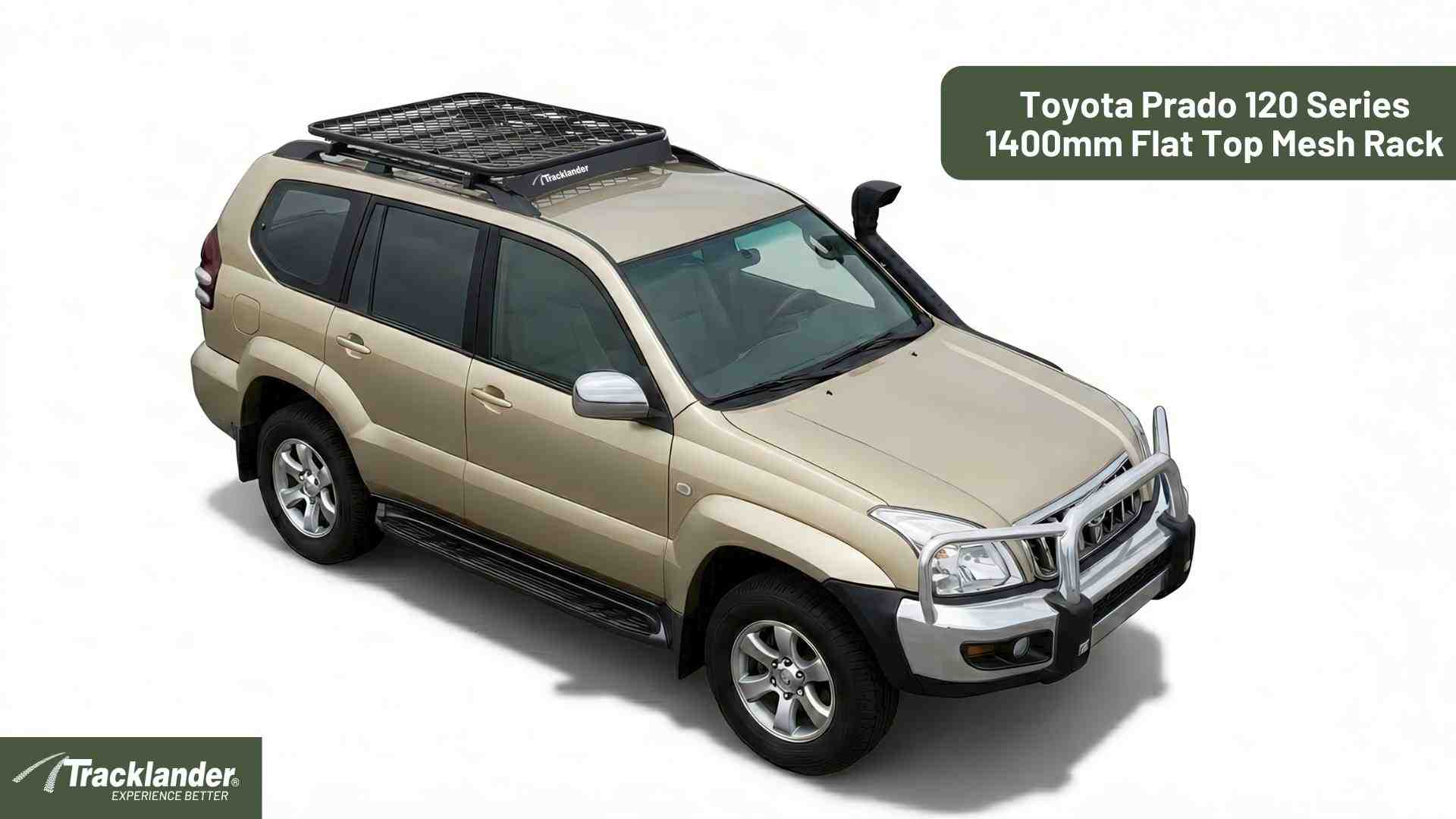 Toyota Prado 120 Series with Rails Tracklander Mesh Roof Rack Best Roofrack on the market 4