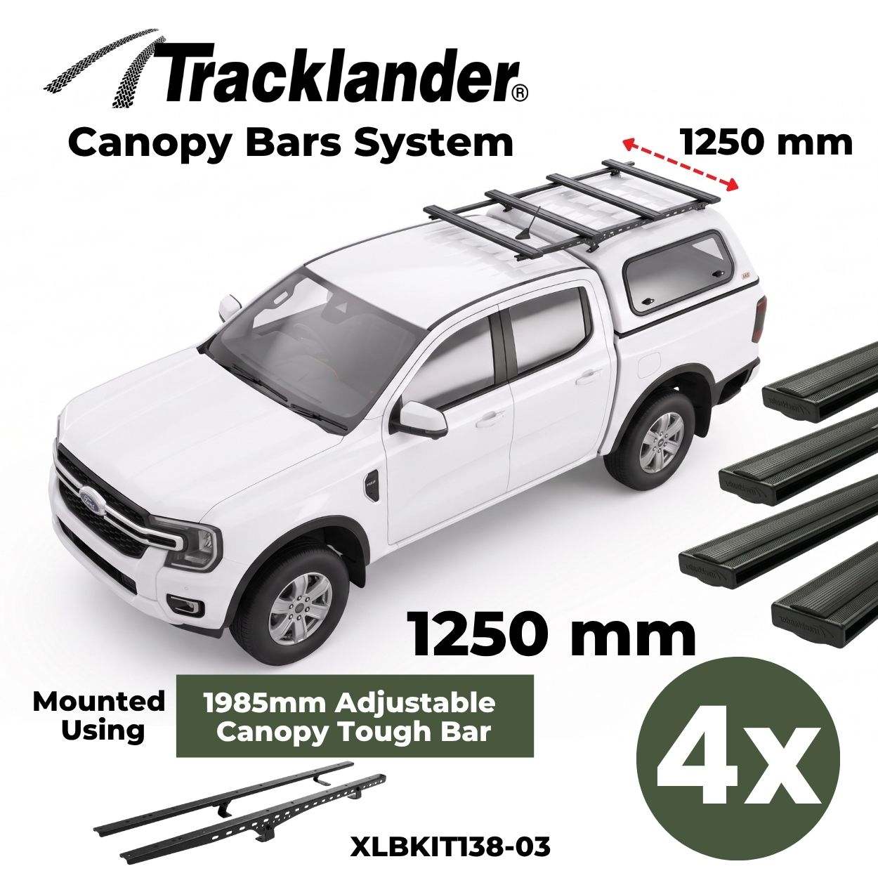 Tracklander RoofTop Tent Canopy System 4x Bars (3)